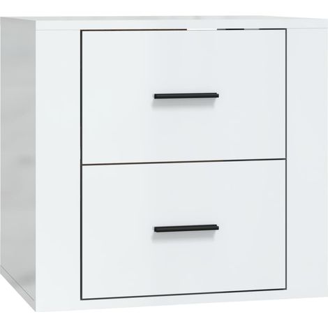 Wall-mounted Bedside Cabinet High Gloss White 50x36x47 cm vidaXL (1/6)
