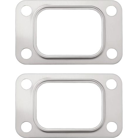 2Pcs 4 Holes Turbo Inlet Manifold Gasket Stainless Steel Flange Gasket T3 Metal Gt30 Gt35 T35 T38 Compatible With Garrett T3 Turbocharger Turbo Manifold