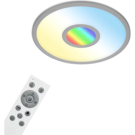 BRILONER - Lampada da soffitto Smart LED, lampada da soffitto Wifi con luce centrale RGB, CCT, dimmerabile, controllo vocale, colore argento, 450x60 mm (1/5)