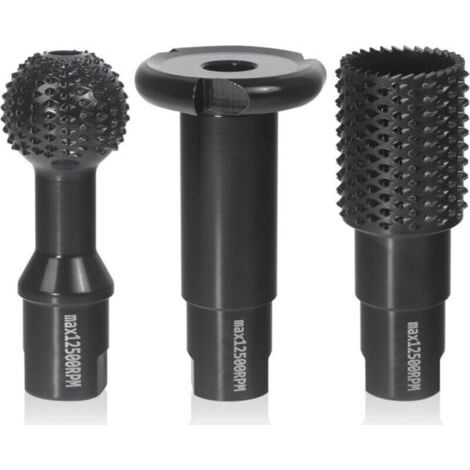 Set de 3 Fraise à Bois - Disques Meuleuse Sculpture Bois, Burrs Rotatifs, Gouge et Ciseaux à Bois pour Meuleuses 115/125 - Outils de Coupe,Menuiserie Outillage (1/5)