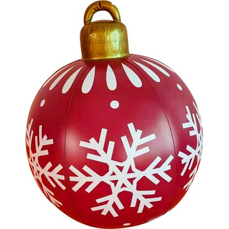 Boule de Noël géante de 60 cm, boule transparente, boule de Noël gonflable géante, boule de Noël gonflable extérieure, décorations de Noël en PVC