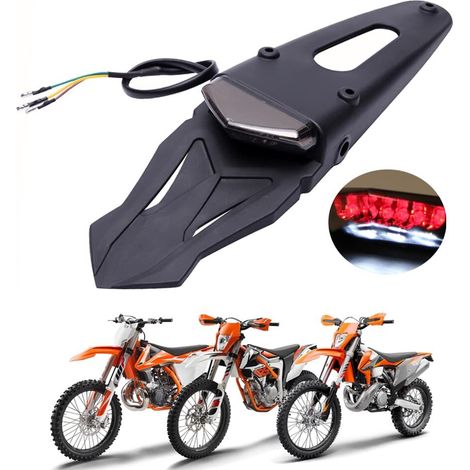 Moto Dirt Bike Fender Feu arrière, Moto LED Frein Feux avec Support pour 690 250 450 125SX 125 (1/5)