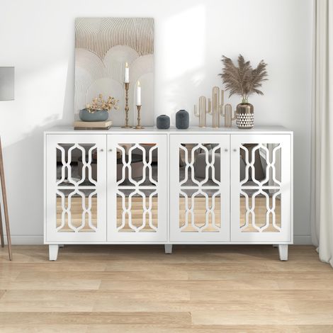 Sideboard Kommode Aufbewahrung 160 40 84 Weiß OKMYHOME (1/5)