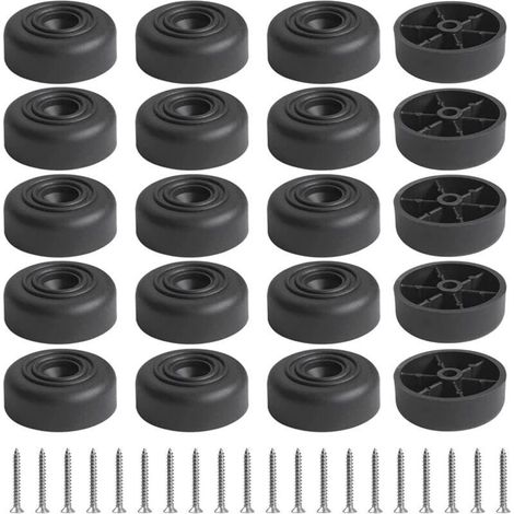 20pcs Pieds En Caoutchouc Antidérapants, Pieds Ronds En Caoutchouc Pour Planche À Découper Pour Meubles Tables Chaises Armoire Canapés, Noir (D36mm x H14mm) (1/5)