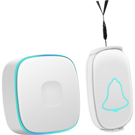 Sonnette sans fil étanche avec 1 émetteur et 1 récepteur, alarme à un bouton, téléavertisseur pour aidant, prise américaine 110 V
