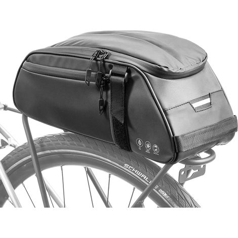 Sac de Porte-Bagages Sacoche de Coffre de vélo Sac à Dos à bandoulière Arrière de Vélo Sac de Siège de Porte-vélos Sacoche de Vélo pour Porte-Bagages Étanche, noir (1/5)