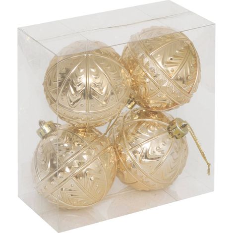 Bdn plast x4 metallo oro 80mm - Feeric lights & christmas
