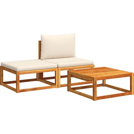 vidaXL Set di divani da giardino 3 pezzi con cuscini in legno di (1/5)