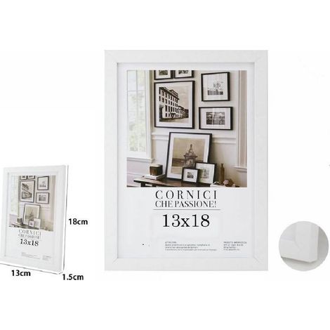 TrAdE Shop Traesio - Cornice Per Foto Fotografie Quadri Tele Poster Portafoto 13 X 18 Cm Bianca 63146 -