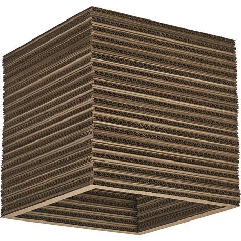 OSRAM Plafonnier Decor Cardboard Square marron en carton ondulé, léger, E27, 250 mm de diamètre, abat-jour en matériau recyclé, durable grâce à sa source lumineuse remplaçable, montage facile (1/5)