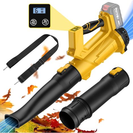 Soplador de hojas inalámbrico para batería Makita de 18 V, soplador a batería con pantalla LED, 6 velocidades, flujo de aire de 240 km/h, para mantenimiento de jardines y eliminación de nieve (batería (1/5)