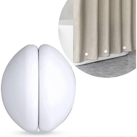 Poids pour rideau de douche empêchant le rideau de se soulever. Aimants pour accessoires de rideau de douche, blanc. (1/5)