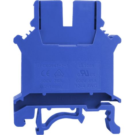 Blauer Schraub-Schienenverbinder 16MM2 1P für DIN-Schiene (1/3)