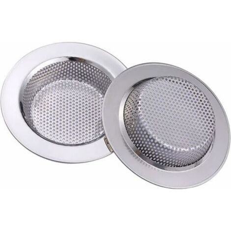 2 Pcs Filtre évier Cuisine, Filtre à évier en Acier Inoxydable, Filtre en métal Bain lavabo Filtre pour Salle de Bain Cuisine 7.5cm de diamètre