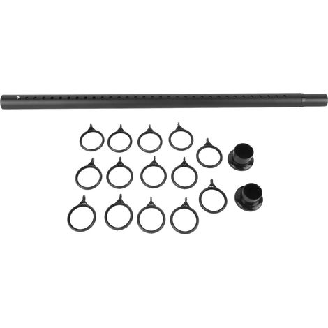 Tringle à rideaux réglable de 70 à 110 cm (2,3 à 3,6 pi) en acier inoxydable dépoli noir, pour fenêtre ou salle de bain. (1/5)