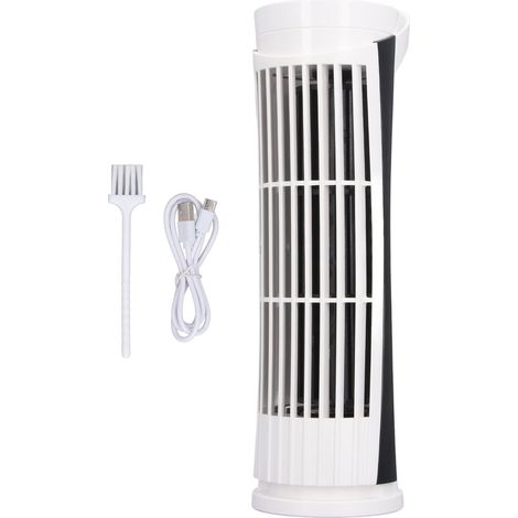 Ortviai Ventilateur sur pied sans pale avec oscillation à 90°, 2 vitesses, lampe intégrée, silencieux à 34 dB, blanc (1/5)