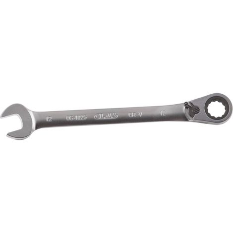Clé mixte 12mm à cliquet réversible 15° CrV - OS 4025 - CLAS Equipements (1/2)