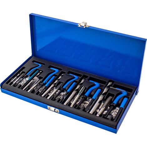 Bituxx Gewinde Reparatur Werkzeug Satz 131 tlg. (M5 M6 M8 M10 M12) Schneideisen Bohrer Gewindeschneider (1/4)