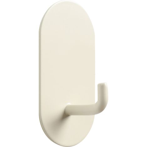 Wall Mounted Self Adhesive Hooks Waterproof Iron Single Hook Punch Free for Kitchen Bathroom Cream (1/5)