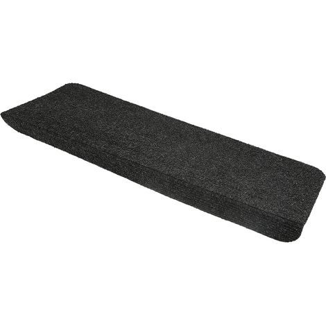 Treppenmatten 15 Stk. Nadelvlies 65x25 cm Schwarz Selbstklebende Treppenmatten (1/5)