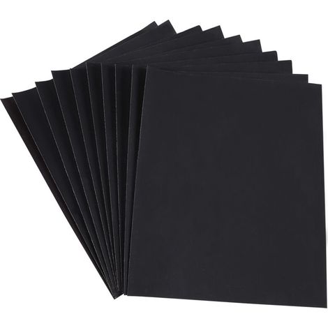 Lot de 10 feuilles de papier de verre abrasif imperméable pour polissage à sec/humide (800) (1/2)
