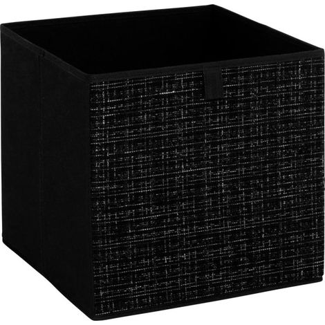 Boîte de Rangement Imprimé "Tweed" 31x31cm Noir (1/2)