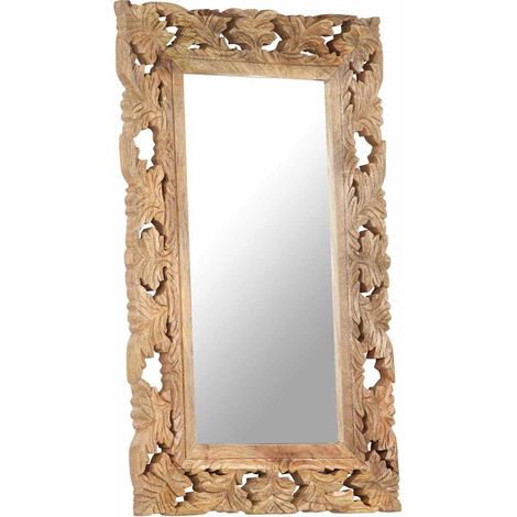 Maison Exclusive - Specchio Intagliato a Mano 80x50 cm in Legno Massello di Mango (1/5)