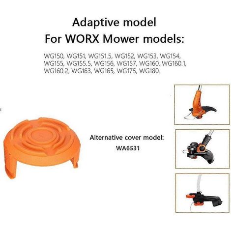 F5r 4 Stück Wa6531 für Worx Rasenmäher Wg150 Wg151 Wg163 G165 Spulenabdeckung G6o Ersatzteil (1/4)