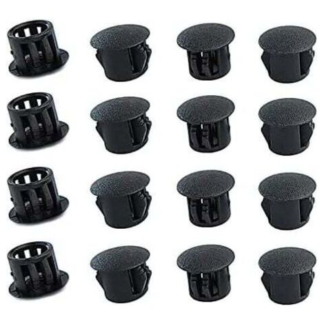 20 Pièces 12mm Bouchons en Plastique Rond, Cache Trou Meuble, Cache Trou Plastique, Noir, Bouchon de Trou de Percage pour Verrouillage Trou Meubles