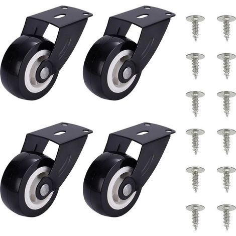 Roulettes de portail, 4 pièces roues de porte grande capacité avec vis, roue de support anti affaissement, roulette pour porte de meuble à montage (1/4)
