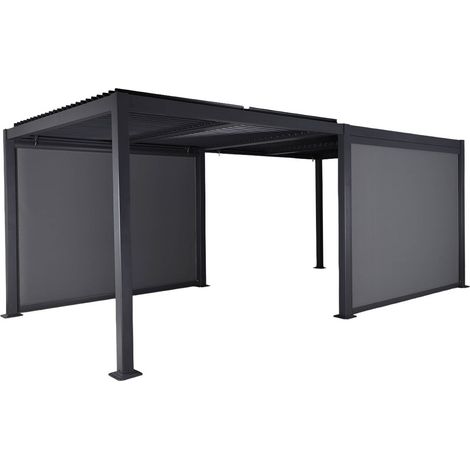 Louvered pergola 6 x 3m + 2 3m blinds anthracite - Palace (1/5)