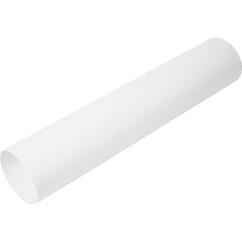 Gaine de ventilation ronde, diamètre 100 mm, longueur 50 cm, en plastique blanc pour systèmes de chauffage et climatisation (1/5)