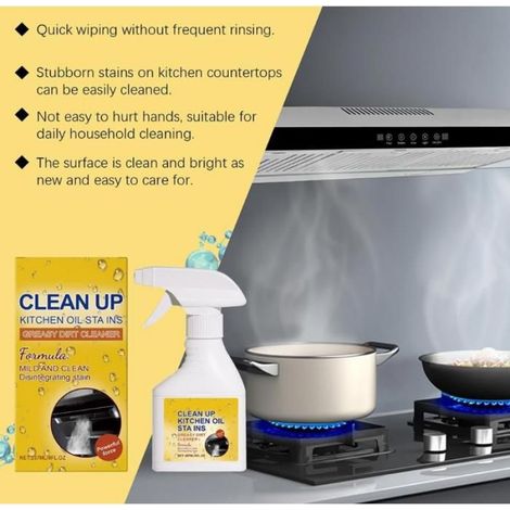 Spray nettoyant dégraissant robuste Spray mousse multi-surfaces pour cuisine, cuisinière, micro-ondes Dégraissant puissant et sûr (1/5)