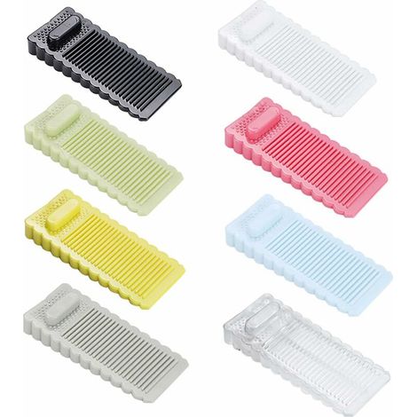 Rubber Door Stopper, Wedges, 8 Pieces Door Stopper Bottom Rubber, Laminate Wedges, Made of Soft Rubber, Durable, Non-slip, Stackable for Home, Office (8 Colors, 3.9 x 9.5 x 1.33 cm) (1/5)