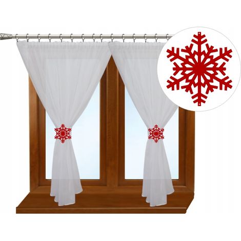 Tenda natalizia invernale, motivo a fiocchi di neve, colori vivaci, traforata, 300 x 150 cm