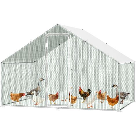 TolleTour Gallinero 3×2×2 m – Recinto para pequeños animales, pajarera exterior, gallinero de acero galvanizado con puerta (1/5)