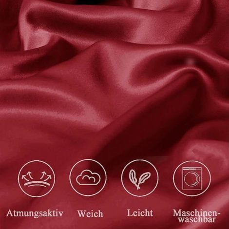 Taie D Oreiller - Satin Microfibre 65x65 Cm - Pour Cheveux Et Peau - Lot De 2 (1/5)