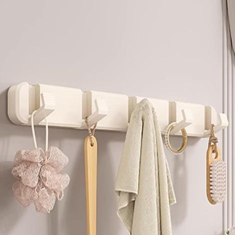 Pas besoin de percer des trous pour installer un porte-serviettes à crochet invisible pour salle de bain (4 crochets) (1/5)
