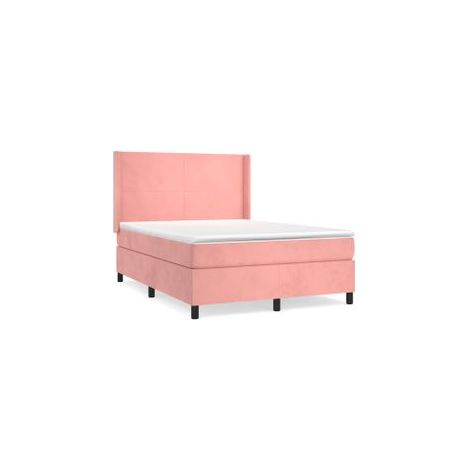 Sommier à lattes de lit avec matelas Rose 140x190 Velours (1/5)