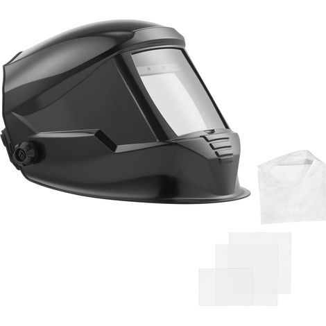 Mophorn Casque de soudage solaire à obscurcissement automatique avec vue élargie 100x95 mm, équipé de 4 capteurs d'arc, teinte réglable DIN 4/5-9/9-13, adapté au soudage TIG, MIG, ARC (1/5)