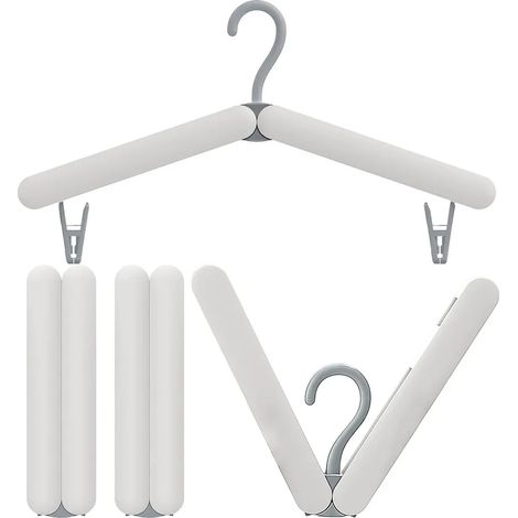 Reisekleiderbügel, 4er-Pack, faltbar, hochwertiger Kunststoff, tragbar, grau (1/5)