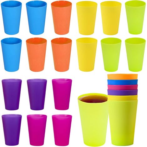 24 vasos de plástico reutilizables de 250 ml para fiestas infantiles, ideales para cumpleaños, reuniones y picnics. (1/5)