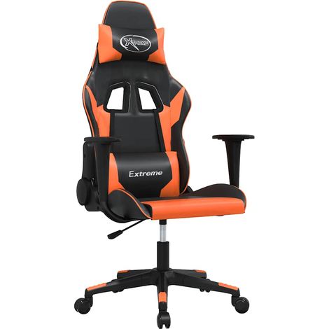 Maison Exclusive - Sedia da Gaming Nero e Arancione in Similpelle