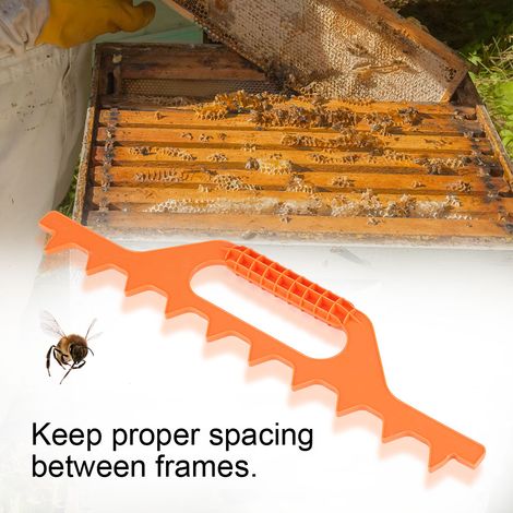 Rahmenabstandhalter für Bienenbeuten, Abstandshalter, Imkerzubehör, orange, 9 Rahmen (1/5)