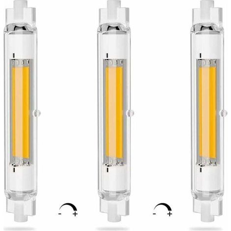 R7S LED 118mm Dimmable 20W Économie Énergie COB Ampoule LED R7S Équivalent à J118mm 200W Halogène Lampe, Blanc Chaud 3000K, Pas Scintillement, 2000LM, Éclairage à Faisceau 360°, CRI 90Ra, Lot (1/4)