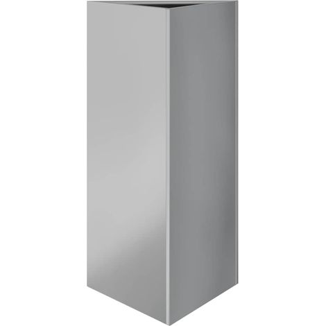 Vaso per fioriera aiuola rialzata piante fiori terrazza triangolare giardino 40 x 34,5 x 70 cm acciaio zincato Argento 020038812