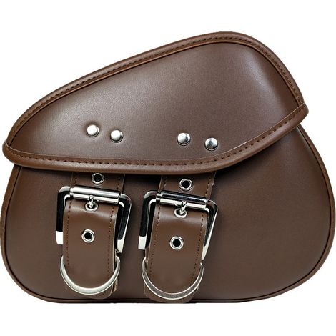 Paire de sacoches universelles pour moto en cuir PU (marron) (1/2)