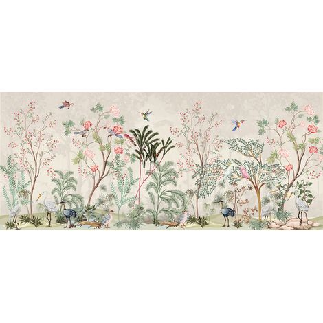 Papier peint panoramique - Jardin Oiseaux - 130 cm x 56 cm (1/2)