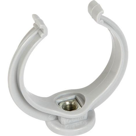 Nicoll – Collier lyre insert Ø50 mm pour tube de descente – Fixation murale esthétique – Couleur gris clair – Pour maintien sécurisé