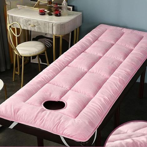 Coton Moelleux Surmatelas,Respirante Futon Tatami Matelas Spa Massage Table Coussinet De Protection-Rose 70x190cm(28x75inch) (1/5)